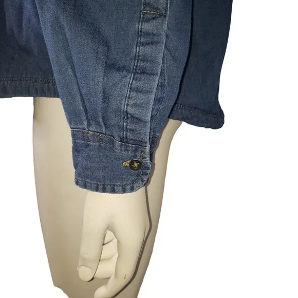 RIDERS BY LEE Flannel Lined Denim Shirt Size Large - Picture 8 of 9